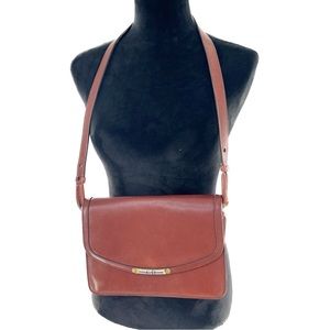 Christian Dior Cognac Brown Leather Flap Shoulder Bag Vintage